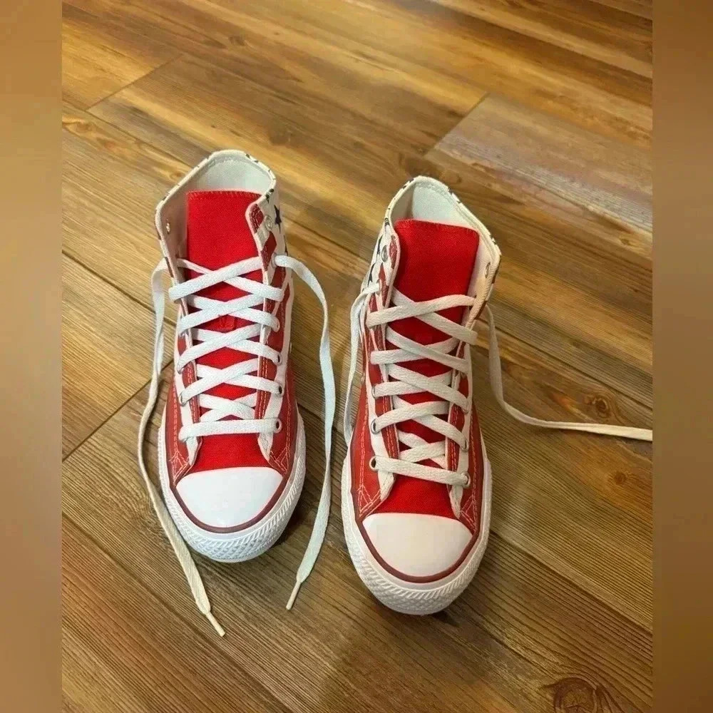 Converse Youth Kid’s Unisex American Flag High Top Sneakers - Size 4 like new - Picture 2 of 16